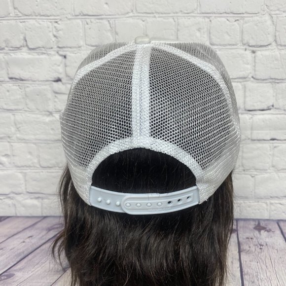 Rockstar Energy Drink Hat Cap Snapback White Trucker Mesh Rope Print Logo Sports - Picture 3 of 10